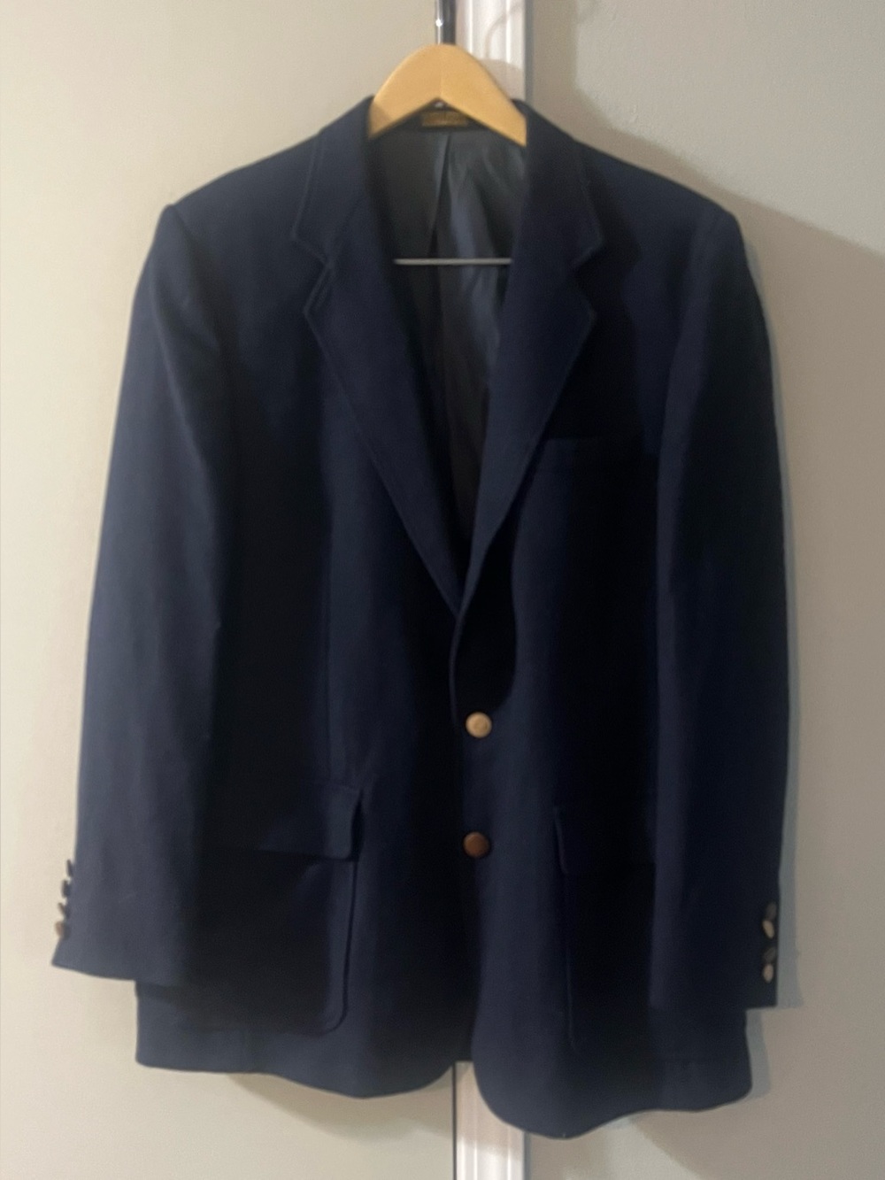 Vintage The Gallery by Haggar Men’s 42 Navy Herringbone Sport Coat Blazer USA